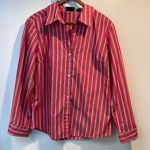 At Last Classic Button Down Striped Top